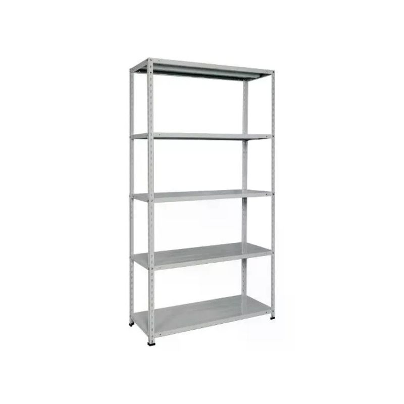 Bizzotto Square B200G Scaffale in Acciaio Grigio, 5 Ripiani, 100 × 40 × 188 cm