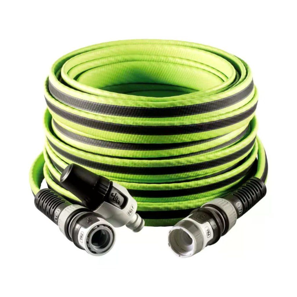 FITT FORCE Tubo per irrigazione 15 m con lancia, 1/2″, grigio e lime