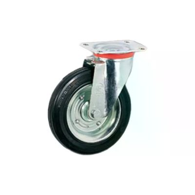 Tellure Rota ruota girevole in gomma nera 100 mm