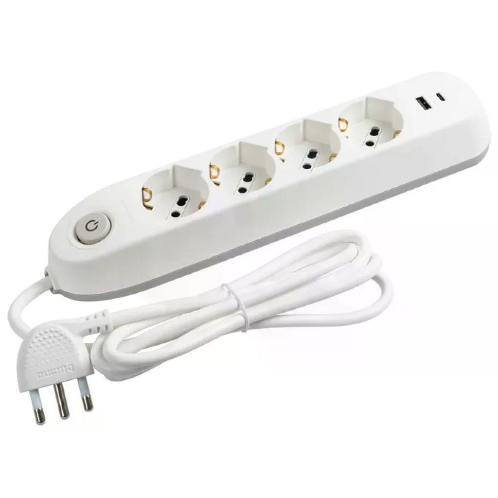 BTicino Poker multipresa bianca con 4 prese universali e 2 USB