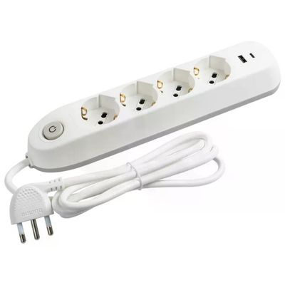 BTicino Poker multipresa bianca con 4 prese universali e 2 USB