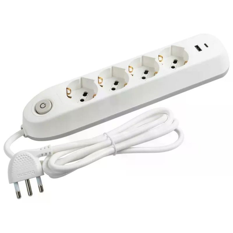 BTicino Poker multipresa bianca con 4 prese universali e 2 USB