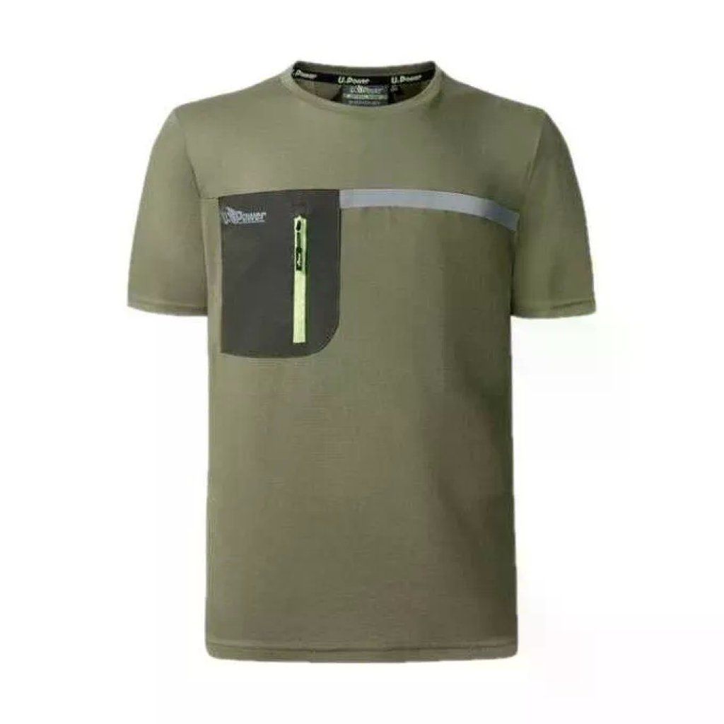 U-Power Christal FU248BO T-shirt da lavoro uomo, Burnt Olive, taglia L