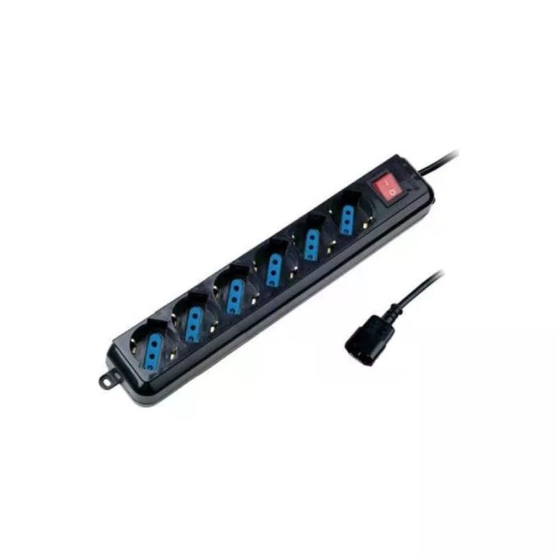 NILOX Ewent EW3925 Multipresa 6 Prese Schuko/Italiane, 2500 W, Cavo 1,5 m, Protezione da Sovratensioni
