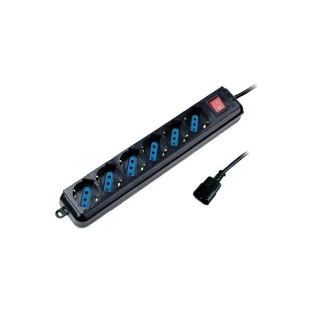 NILOX Ewent EW3925 Ciabatta Multipresa 6 Prese, 2500 W, Cavo 1,5 m, Nera