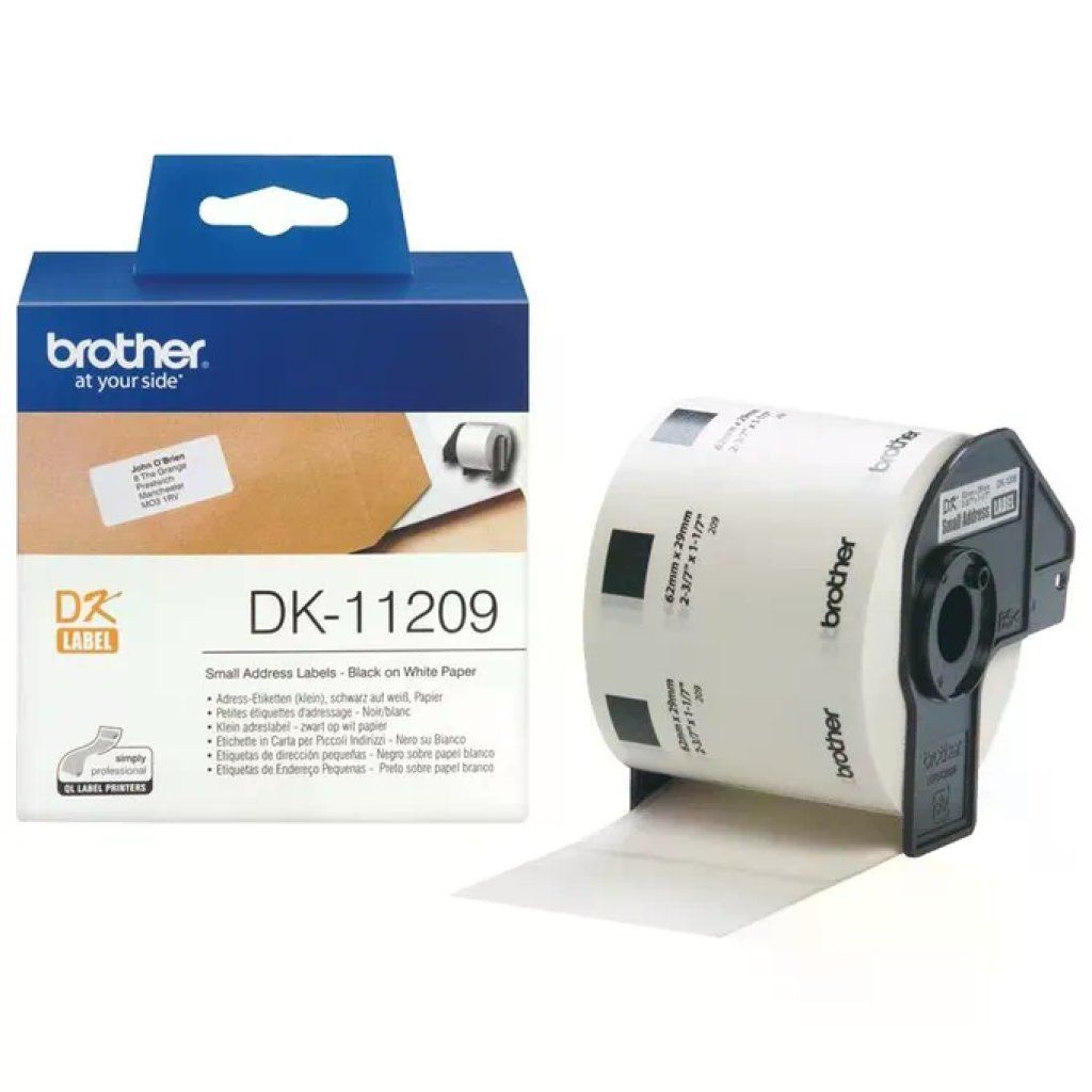 Brother DK-11209 Etichette per Indirizzi 800 Etichette per Rotolo 29x62 mm colore Nero su Bianco