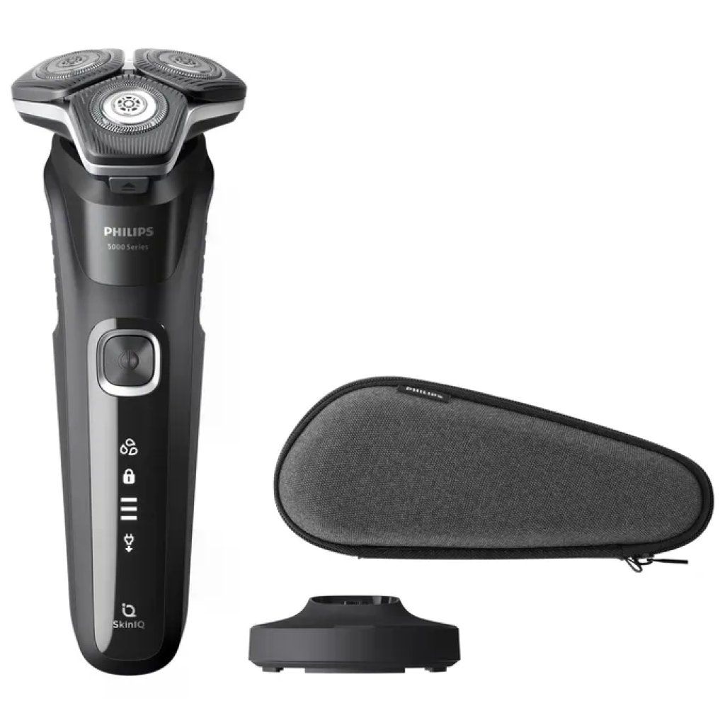Philips S5898-35 Serie 5000 Rasoio elettrico Wet and Dry 3 testine autonomia 60 min colore Nero Philips S5898-35 Serie 5000 Rasoio elettrico Wet and Dry 3 testine autonomia 60 min colore Nero