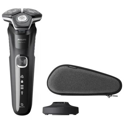 Philips S5898-35 Serie 5000 Rasoio elettrico Wet and Dry 3 testine autonomia 60 min colore Nero