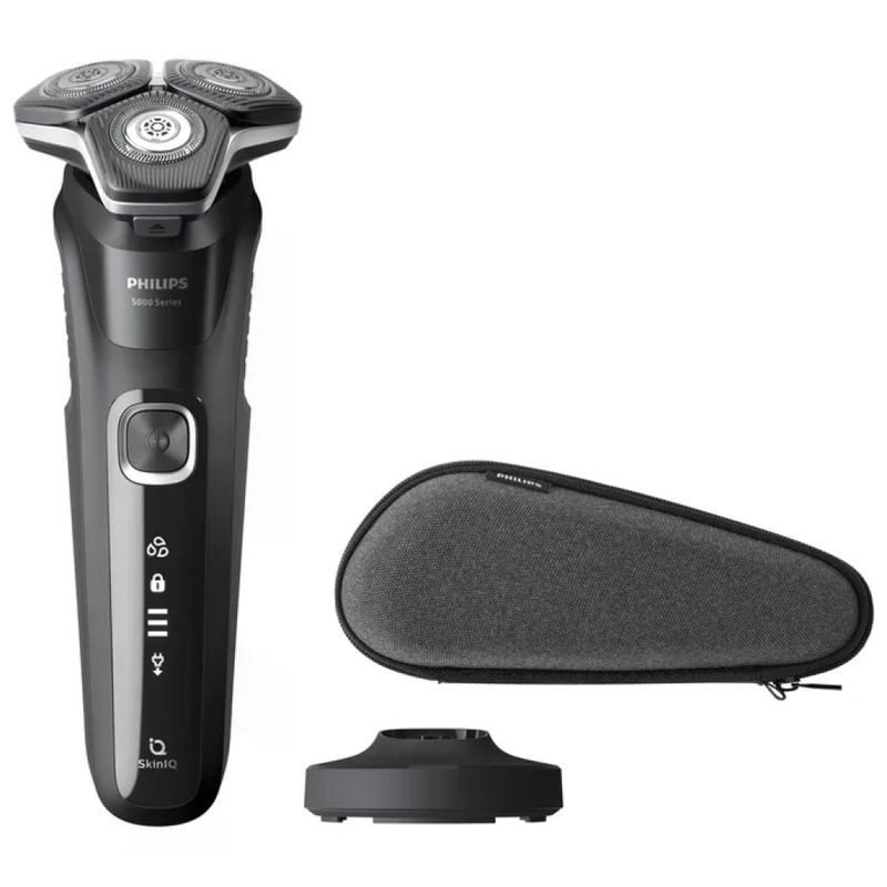 Philips S5898-35 Serie 5000 Rasoio elettrico Wet and Dry 3 testine autonomia 60 min colore Nero