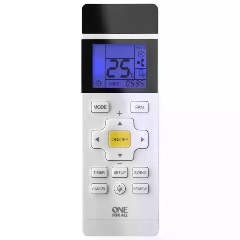 One For All URC1035 Telecomando Universale per Condizionatori Display LCD Retroilluminato IR Wireless 10 m