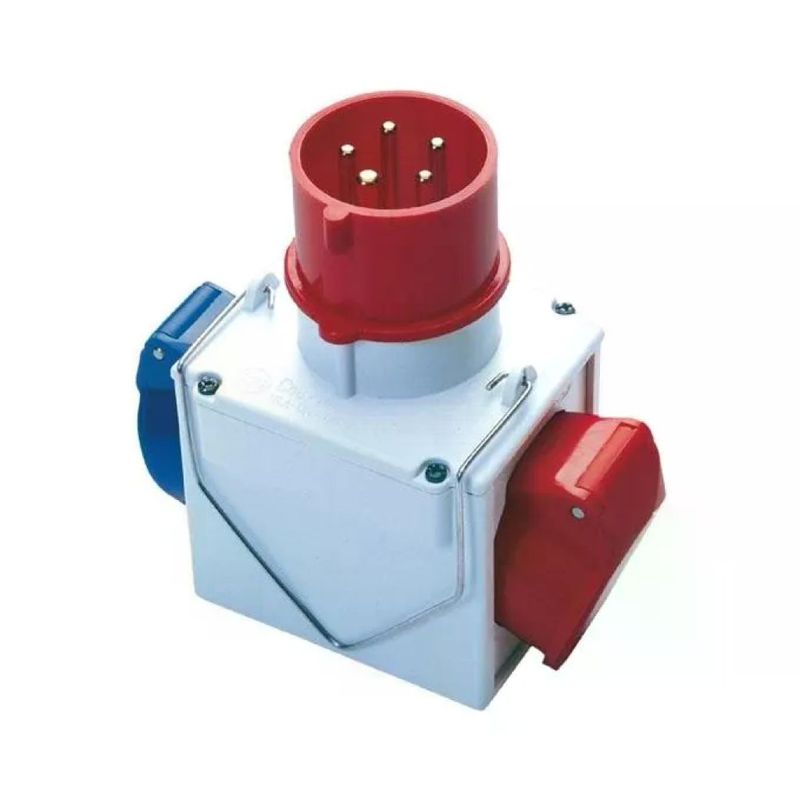 FME Fanton 73112 Adattatore industriale CEE 16A IP44, spina 3P+N+T 400V con prese 3P+T e 2P+T