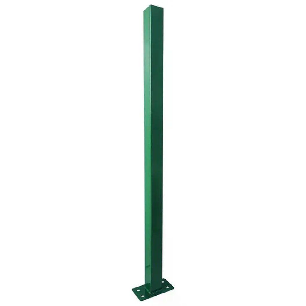 Vigor Paletto quadro per recinzione con piastra, 50×50 mm, H 230 cm, verde RAL 6005