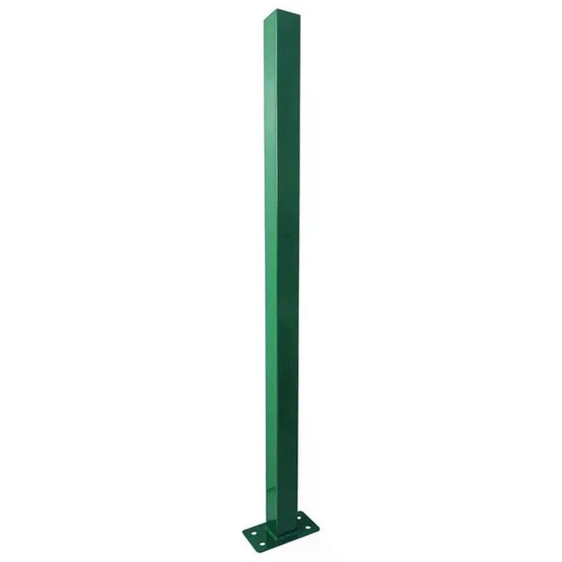 Vigor Paletto quadro per recinzione con piastra, 50×50 mm, H 230 cm, verde RAL 6005