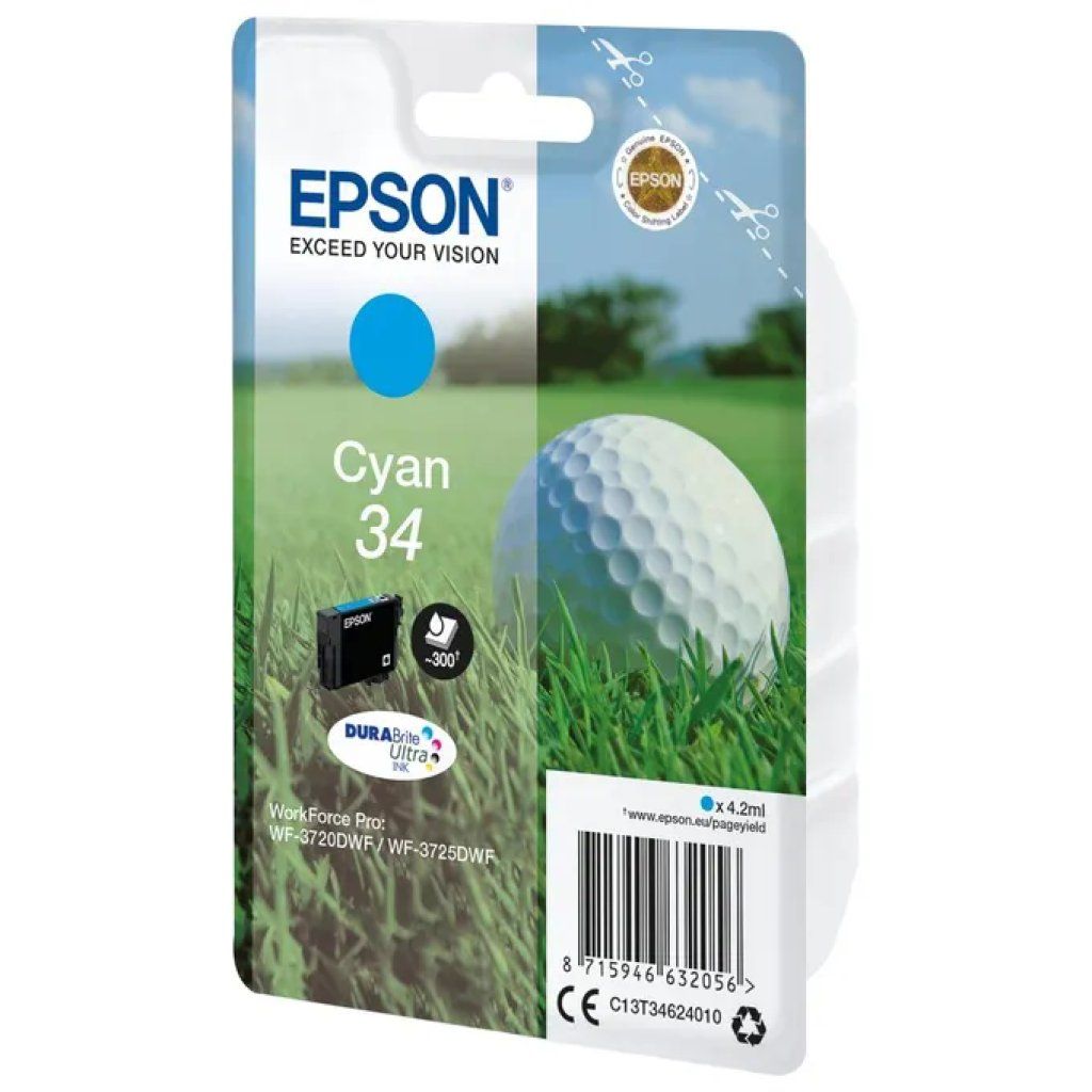 Epson C13T34624010 Cartuccia Inkjet Ciano, 4,2 ml, 300 pagine Epson C13T34624010 Cartuccia Inkjet Ciano, 4,2 ml, 300 pagine