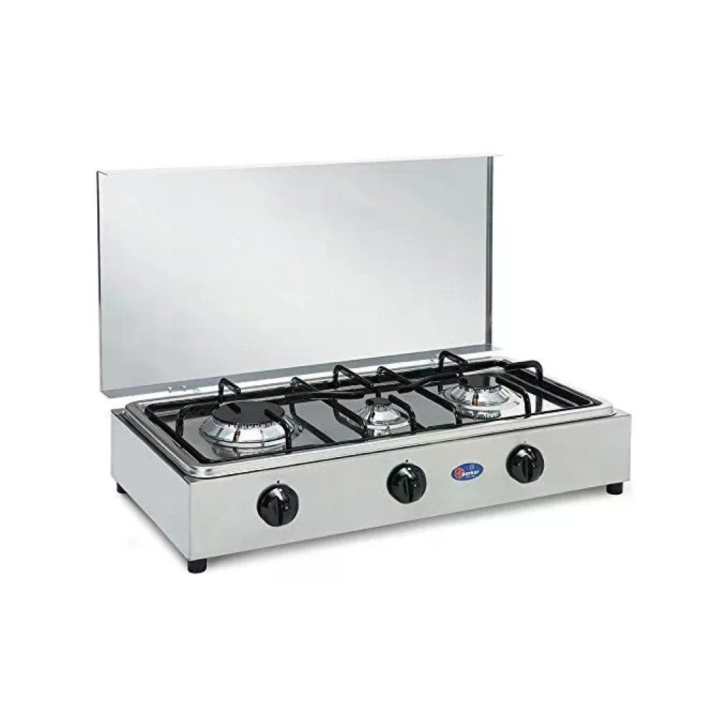 CF Parker 300ACCGP Fornello a gas 3 fuochi GPL da campeggio piano estraibile con coperchio bruciatori Pyral CF Parker 300ACCGP Fornello a gas 3 fuochi GPL da campeggio piano estraibile con coperchio bruciatori Pyral