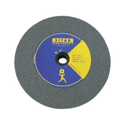 SITAB Mola abrasiva vetrificata grigia 150 x 20 mm, foro 16 mm, grana 36 SITAB Mola abrasiva vetrificata grigia 150 x 20 mm, foro 16 mm, grana 36