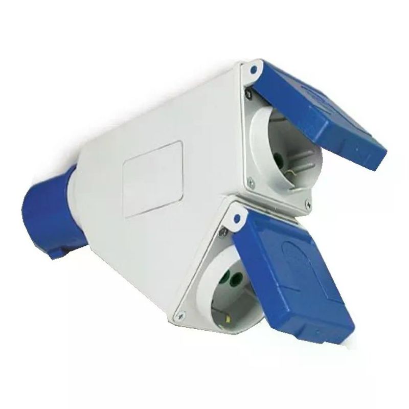 FME Fanton 73104 Adattatore CEE 16A con Prese Bipasso e Schuko IP44