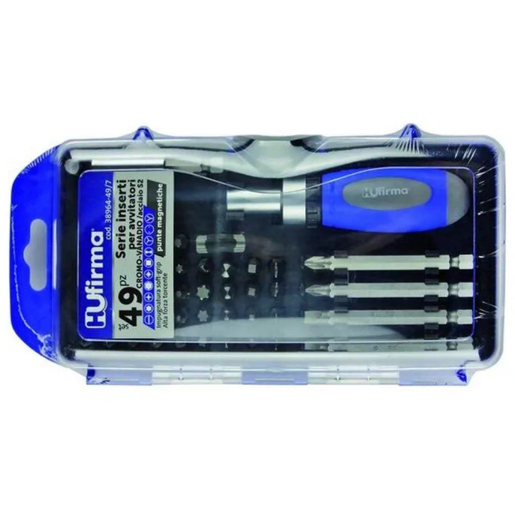 HUFIRMA Set 49 inserti per avvitatore in acciaio cromo vanadio HUFIRMA