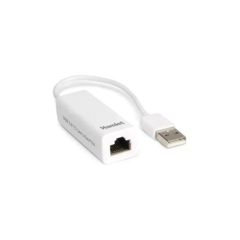 Hamlet HNU2F100 Adattatore USB 2.0 Scheda di Rete LAN RJ45 10-100 Mbit-s Full Duplex colore Bianco Hamlet HNU2F100 Adattatore USB 2.0 Scheda di Rete LAN RJ45 10-100 Mbit-s Full Duplex colore Bianco