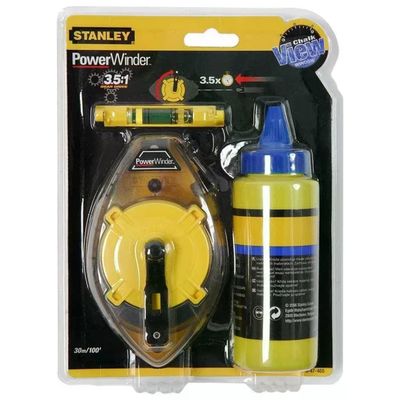 Stanley PowerWind Tracciatore a Filo con Flacone di Polvere – 30 m Stanley PowerWind Tracciatore a Filo con Flacone di Polvere – 30 m