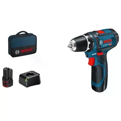 Bosch GSR 12V-15 Professional – Trapano avvitatore 12 V con 2 batterie