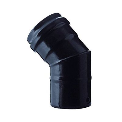 SAVE FUMISTERIA Curva 45° per tubo fumario pellet Save, nera, senza guarnizioni SAVE FUMISTERIA Curva 45° per tubo fumario pellet Save, nera, senza guarnizioni