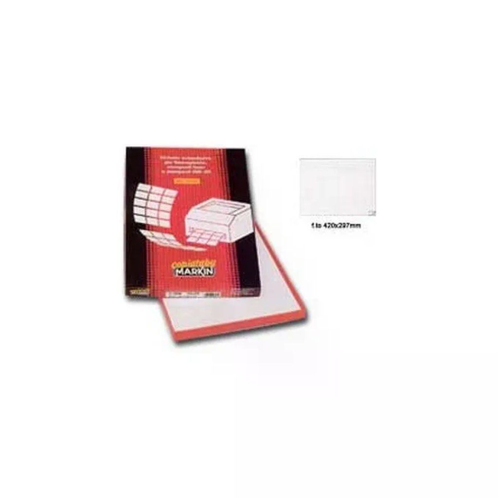 Markin 214C599A3 Etichette Adesive Permanenti A3 420x297 mm 100 Fogli 1 Etichetta per Foglio Laser