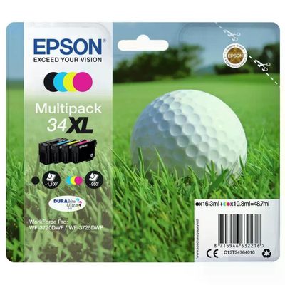 Epson C13T34764010 34XL Multipack Cartucce Inkjet 4 Colori DURABrite Ultra Alta Capacita' Compatibile WF