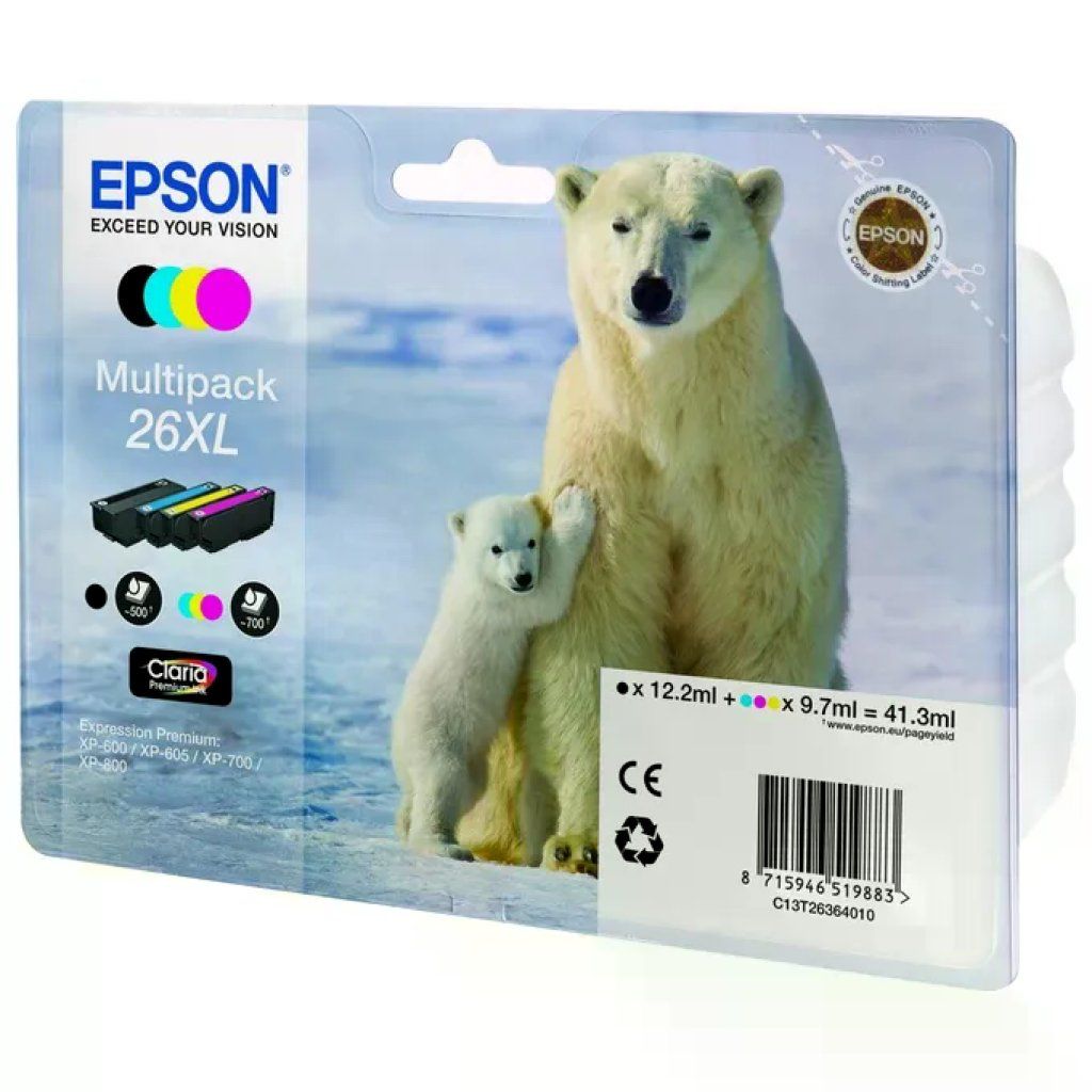 Epson C13T26364010 Orso Polare Multipack Cartucce Inkjet XL 4 pezzi Nero Ciano Magenta Giallo alta