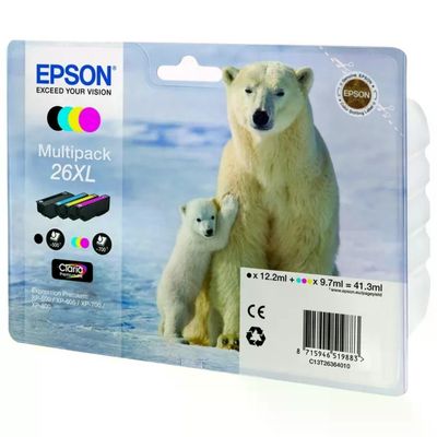 Epson C13T26364010 Orso Polare Multipack Cartucce Inkjet XL 4 pezzi Nero Ciano Magenta Giallo alta