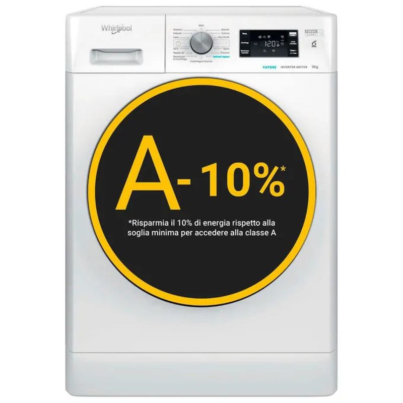 Whirlpool FFB9479BVIT 6° Senso Lavatrice Carica Frontale 9 Kg 1400 rpm Classe A FreshCare+ Vapore (85x59