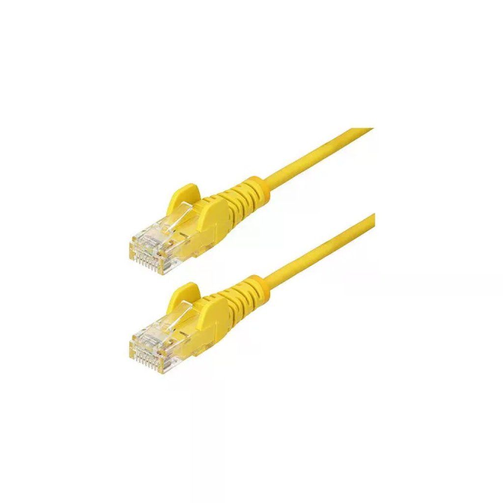 StarTech cavo ethernet cat6 slim giallo 15m, patch utp rj45 antigroviglio, rame puro 28awg, lszh, 1 gbps