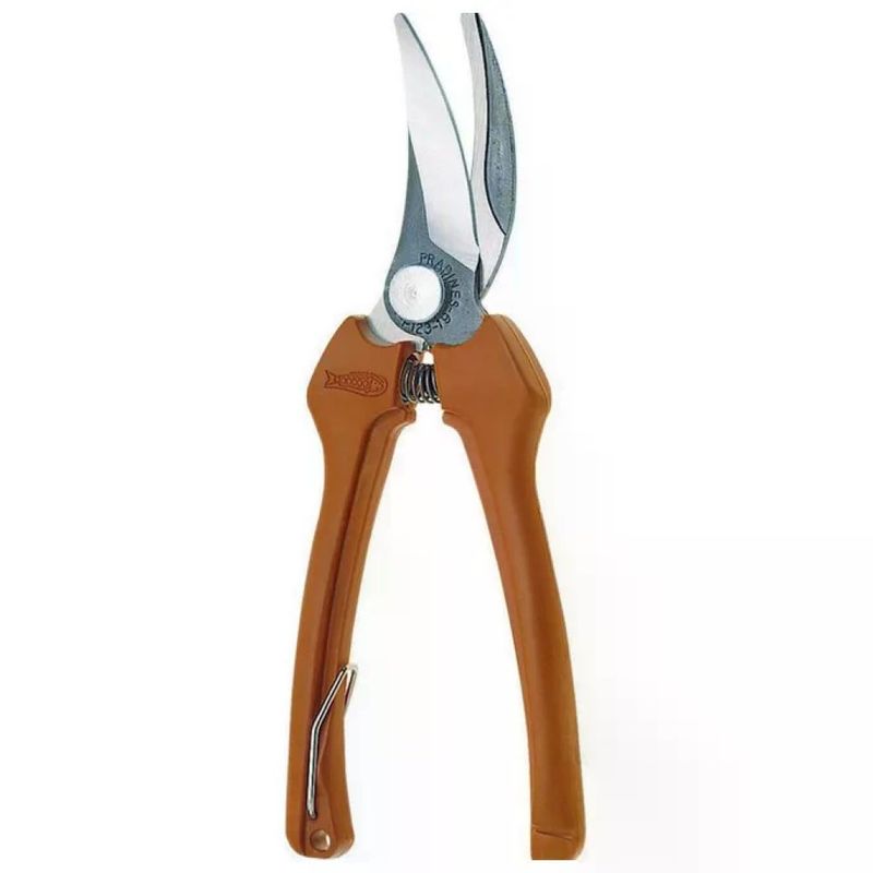 Bahco P123-19 Forbice Cogliuva con Lama Curva, 19 cm, Impugnatura in Fibra di Vetro e Fodero