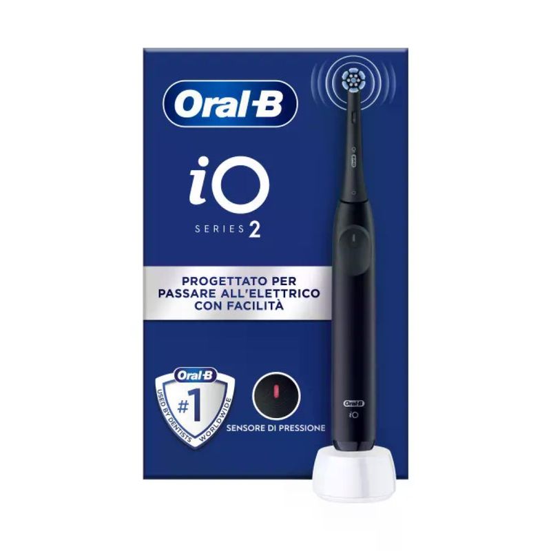 Oral-B IO 2 iO Spazzolino elettrico rotante 3 modalita' timer 2 min sensore di pressione colore Nero