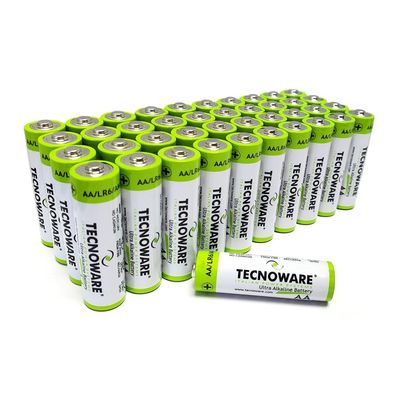 Tecnoware ULTRA Batterie Alcaline AA – Confezione da 40 Tecnoware ULTRA Batterie Alcaline AA – Confezione da 40