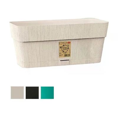 Stefanplast Ethica Fioriera da Balcone 50 cm con Riserva d’Acqua, Plastica Riciclata, Verde Oliva