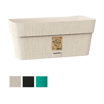Stefanplast Ethica Balconetta Fioriera con Riserva d’Acqua, 50 cm, Verde Oliva