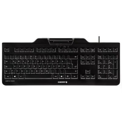 Cherry JK-A0100GB-2 Tastiera di sicurezza KC 1000 SC con lettore smart card QWERTY Inglese UK Nero Cherry JK-A0100GB-2 Tastiera di sicurezza KC 1000 SC con lettore smart card QWERTY Inglese UK Nero