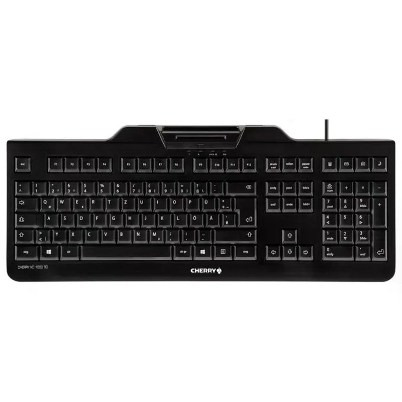 Cherry JK-A0100GB-2 Tastiera di sicurezza KC 1000 SC con lettore smart card QWERTY Inglese UK Nero