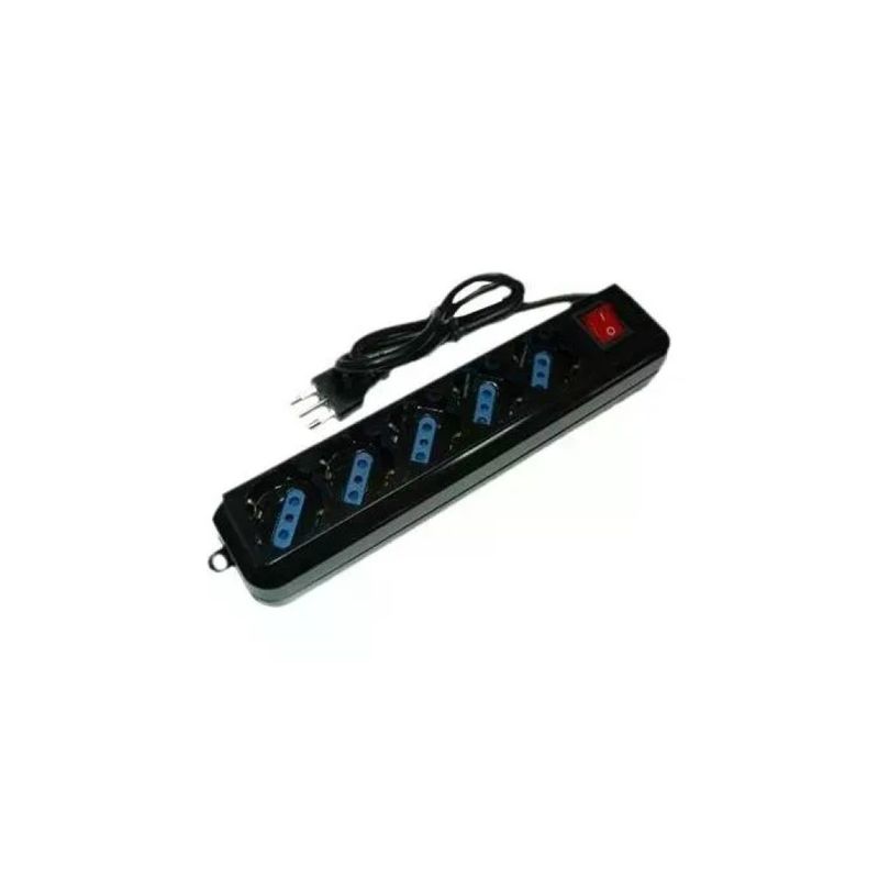 Nilox Multipresa 5 Prese Italiane Tripolari 10 A con Interruttore, Nera