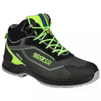 Sparco Ranger 07539 Scarpe Antinfortunistiche S3S ESD Nero/Verde Fluo, Taglia 41