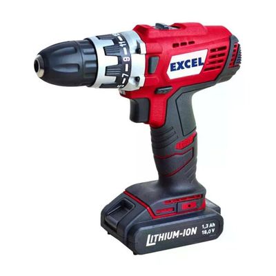 EXCEL TB18P Trapano Avvitatore a Percussione 18 V, Batteria al Litio 1,3 Ah