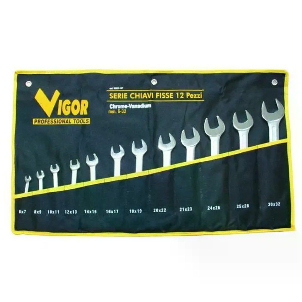 VIGOR-BLINKY Vigor Professional Set 12 Chiavi Fisse CrV DIN 3110, 6–32 mm