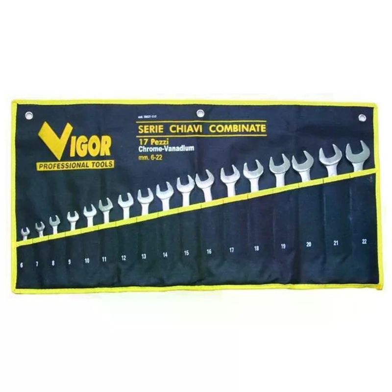 VIGOR-BLINKY VIGOR Serie di 17 Chiavi Combinate CrV DIN 3113, 6–22 mm