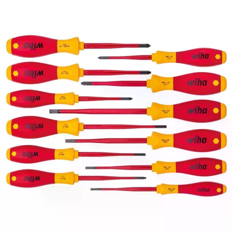 WIHA SoftFinish Electric slimFix – Set di 12 cacciaviti isolati 1000 V