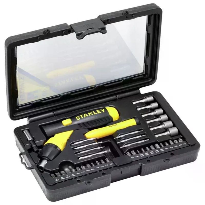 STANLEY 0-63-038 Set Cacciavite a Cricchetto con 40 Inserti