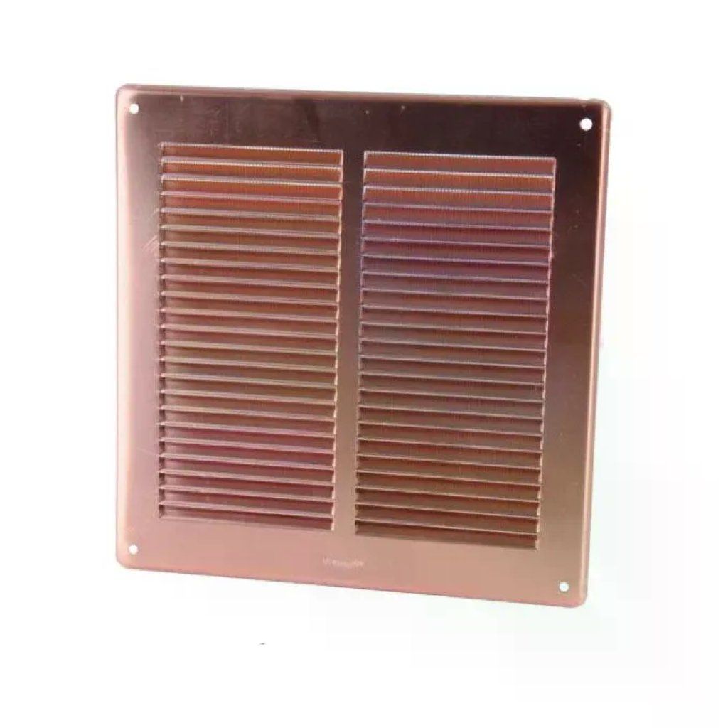 LAVENTILAZIONE Griglia di aerazione in alluminio ramato con rete 228 × 228 mm
