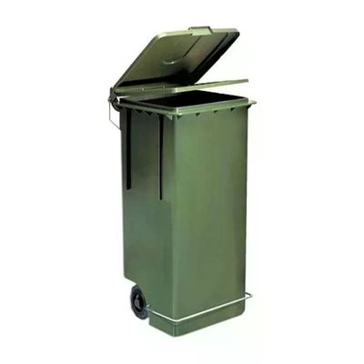 Giganplast 2800 Max Bidone a Pedale 80 L Verde con Ruote