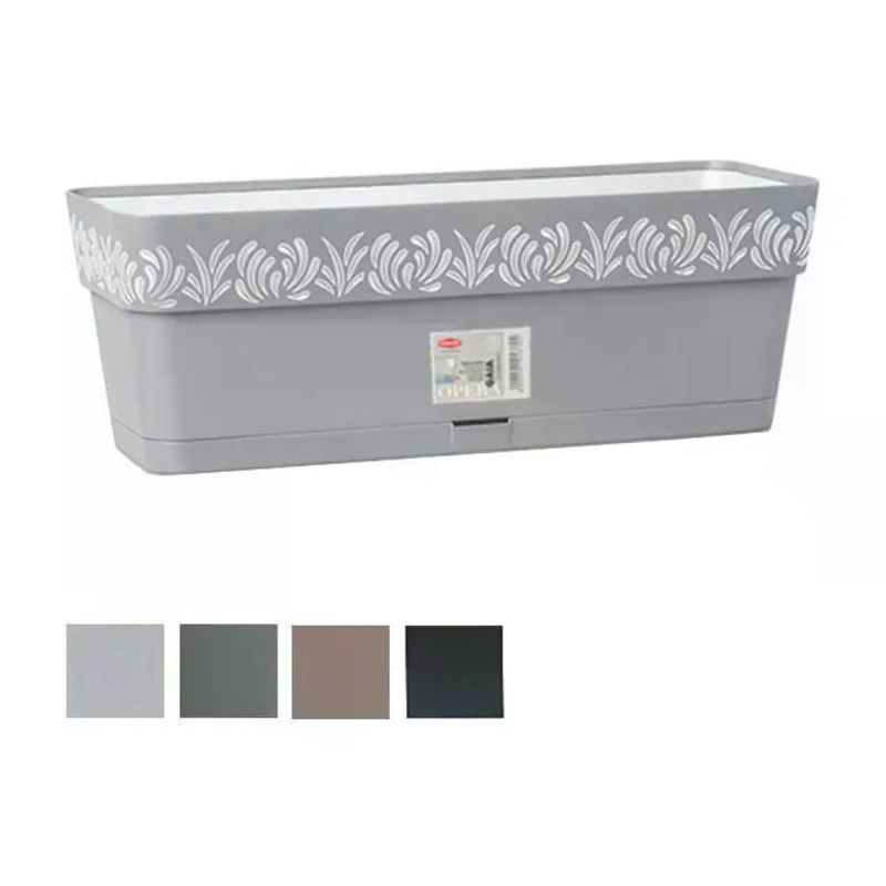 Stefanplast Gaia 88802 – Fioriera rettangolare con riserva d’acqua, 50 cm, tortora Stefanplast Gaia 88802 – Fioriera rettangolare con riserva d’acqua, 50 cm, tortora