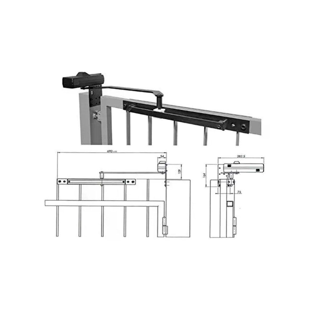 ASSA ABLOY DC620G Chiudicancello aereo nero con braccio a slitta ASSA ABLOY DC620G Chiudicancello aereo nero con braccio a slitta